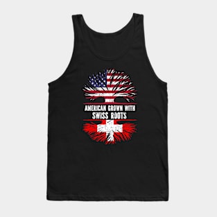 American Grown with Swiss Roots USA Flag Tank Top